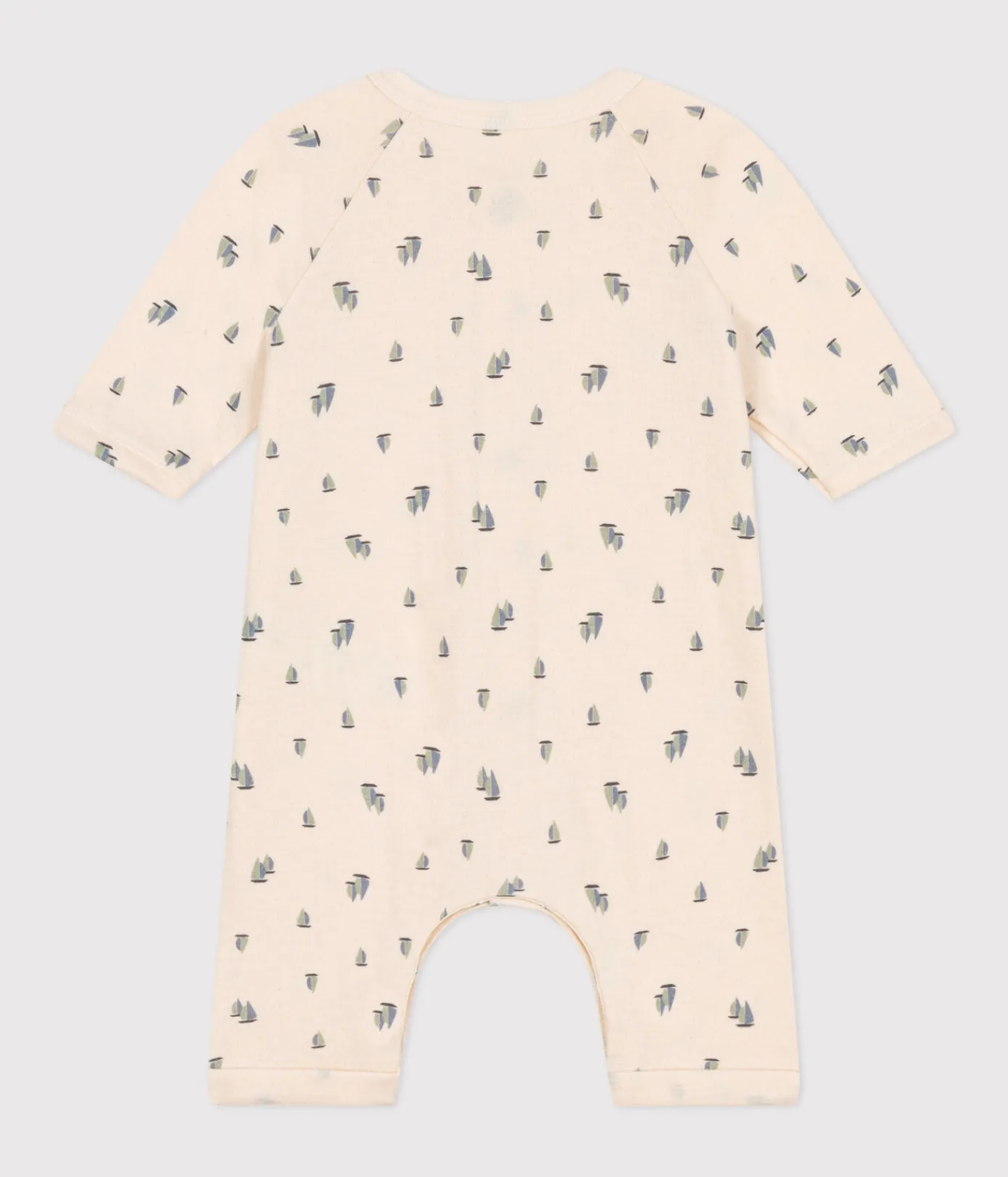 Petit Bateau Sets, Overalls & Latzhosen|Newborn*Langer Baby-Overall aus Doppeljersey weiss AVALANCHE/ MULTICO
