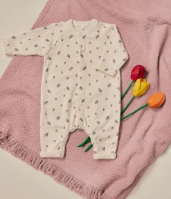 Petit Bateau Sets, Overalls & Latzhosen|Newborn*Langer Baby-Overall aus Doppeljersey weiss AVALANCHE/ MULTICO