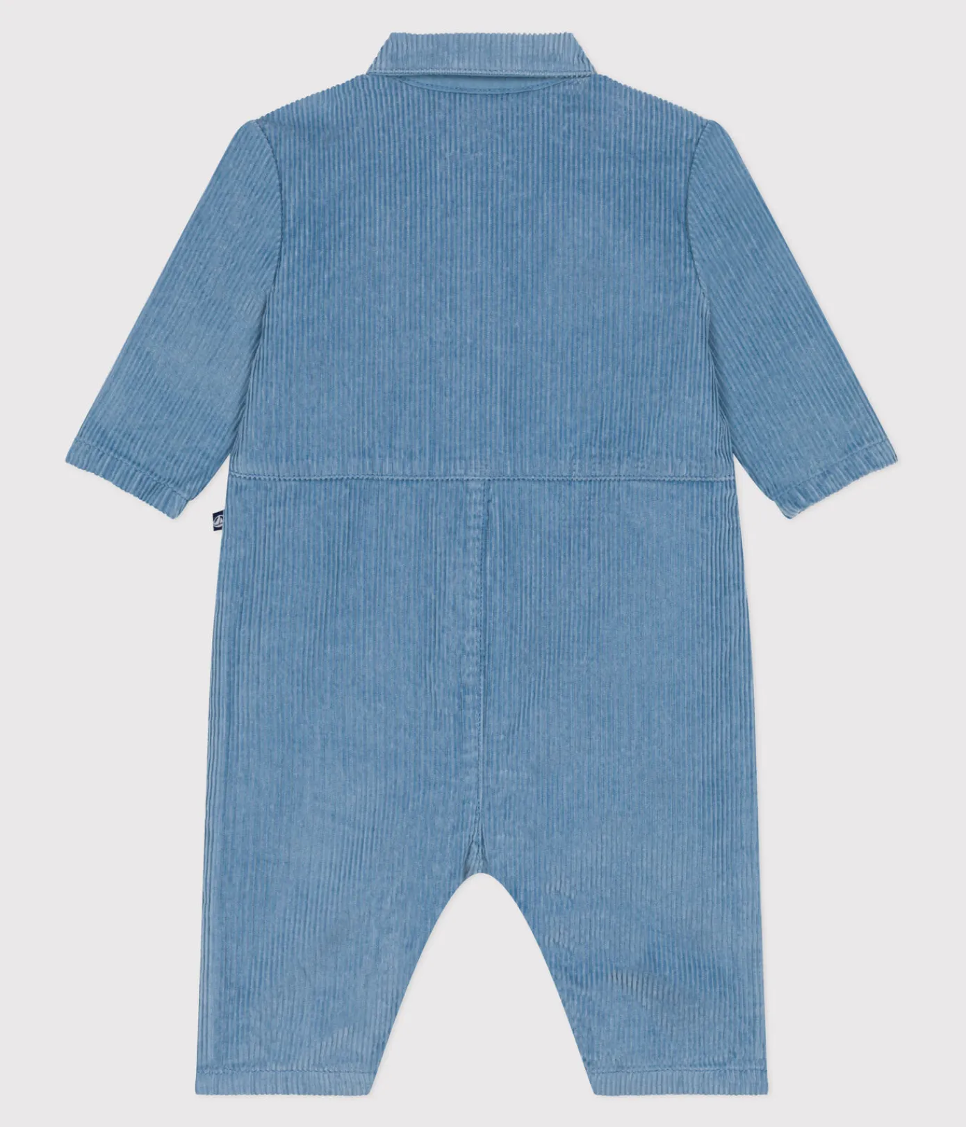 Petit Bateau Sets, Overalls & Latzhosen*Langer Baby-Overall aus einfarbigem Fein-Cord im Tankwart-Stil ADRIATIC