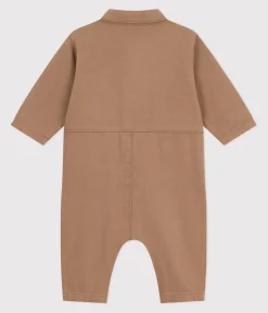 Petit Bateau Sets, Overalls & Latzhosen*Langer Baby-Overall aus einfarbiger Baumwolle im Tankwart-Stil beige ROCHE CLAIR