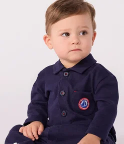 Petit Bateau Sets, Overalls & Latzhosen*Langer Baby-Overall aus einfarbiger Baumwolle im Tankwart-Stil SOIR