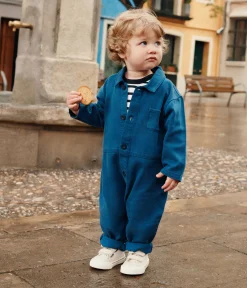 Petit Bateau Sets, Overalls & Latzhosen*Langer Baby-Overall aus Lyocell-Baumwolle blau INCOGNITO