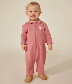 Petit Bateau Sets, Overalls & Latzhosen*Langer Baby-Overall aus Molton rosa ROSEWOOD