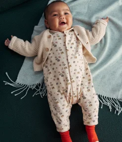 Petit Bateau Sets, Overalls & Latzhosen|Newborn*Langer Baby-Overall aus Molton weiss AVALANCHE/ MULTICO