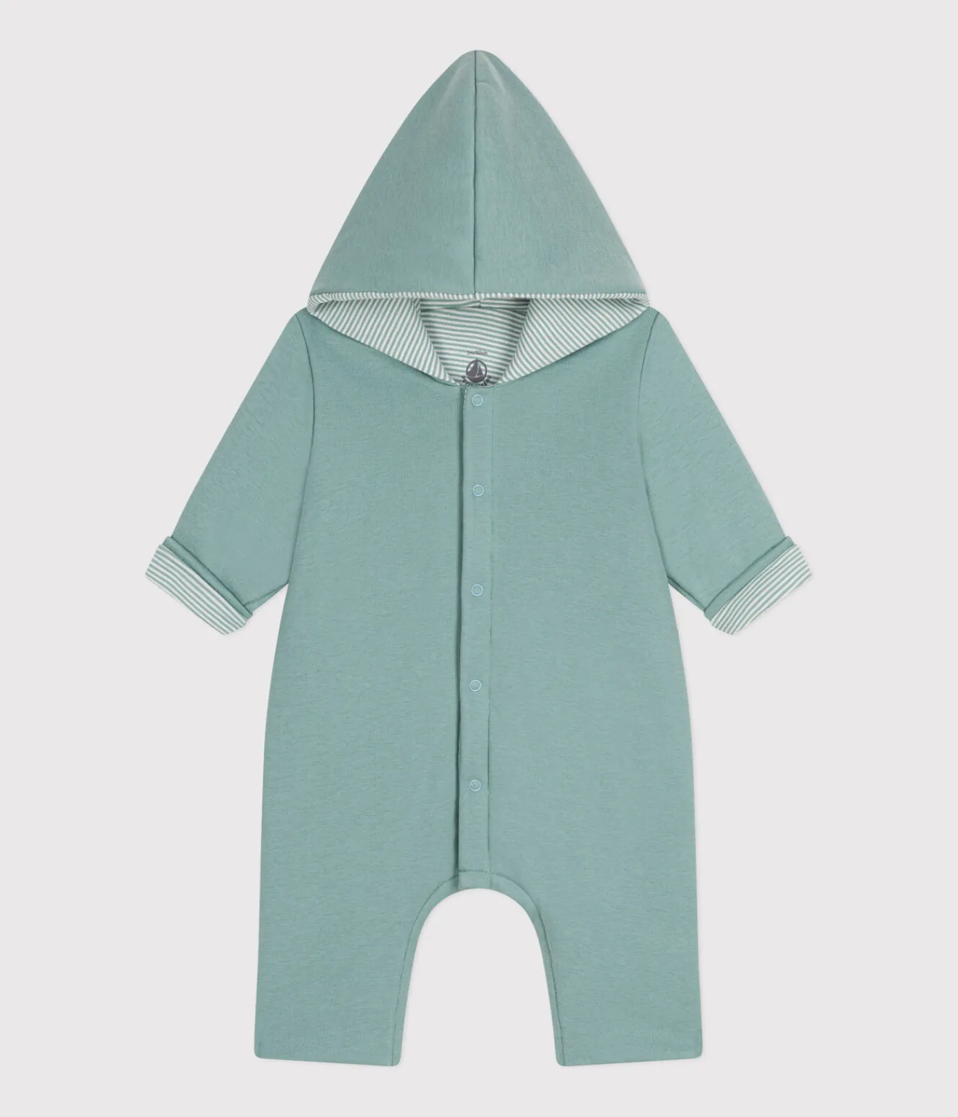 Petit Bateau Sets, Overalls & Latzhosen|Newborn*Langer, wattierter Baby-Overall mit Kapuze aus Baumwolle grün PAUL