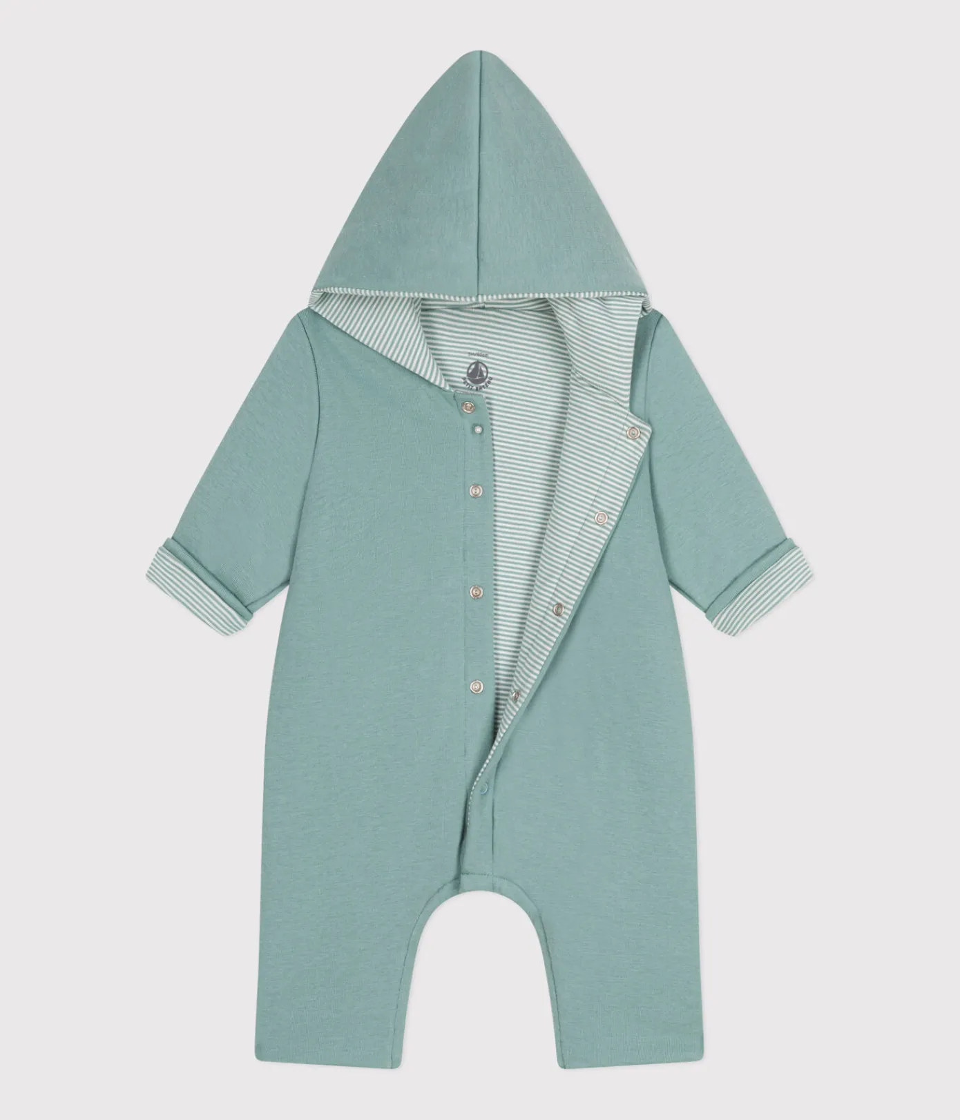 Petit Bateau Sets, Overalls & Latzhosen|Newborn*Langer, wattierter Baby-Overall mit Kapuze aus Baumwolle grün PAUL