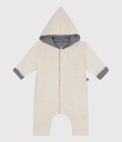 Petit Bateau Sets, Overalls & Latzhosen|Newborn*Langer, wattierter Baby-Overall mit Kapuze aus Baumwolle beige MONTELIMAR CHINE