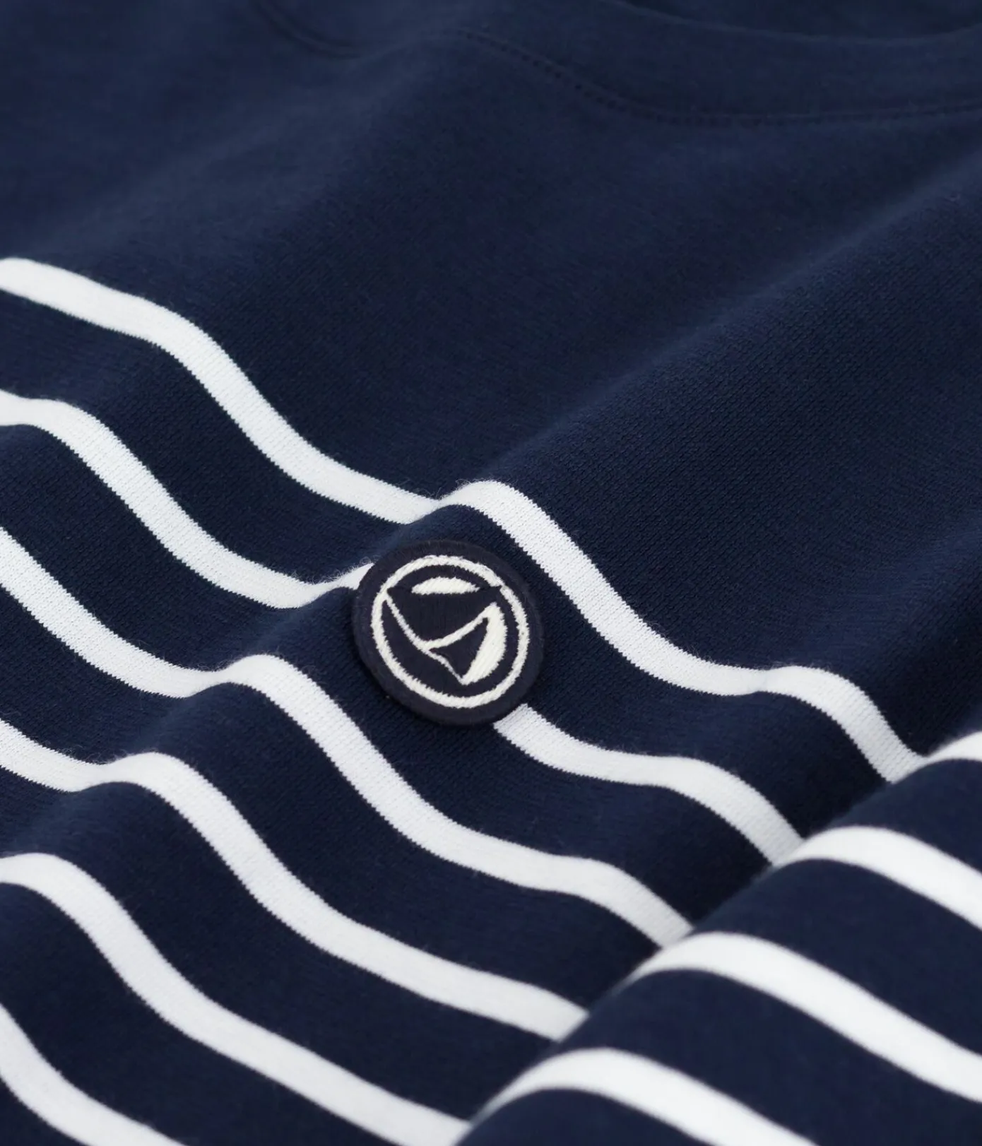 Petit Bateau Kleider, Hosen*Langes Damen-Kleid aus Baumwolle mit Streifen blau SMOKING/weiss MARSHMALLOW
