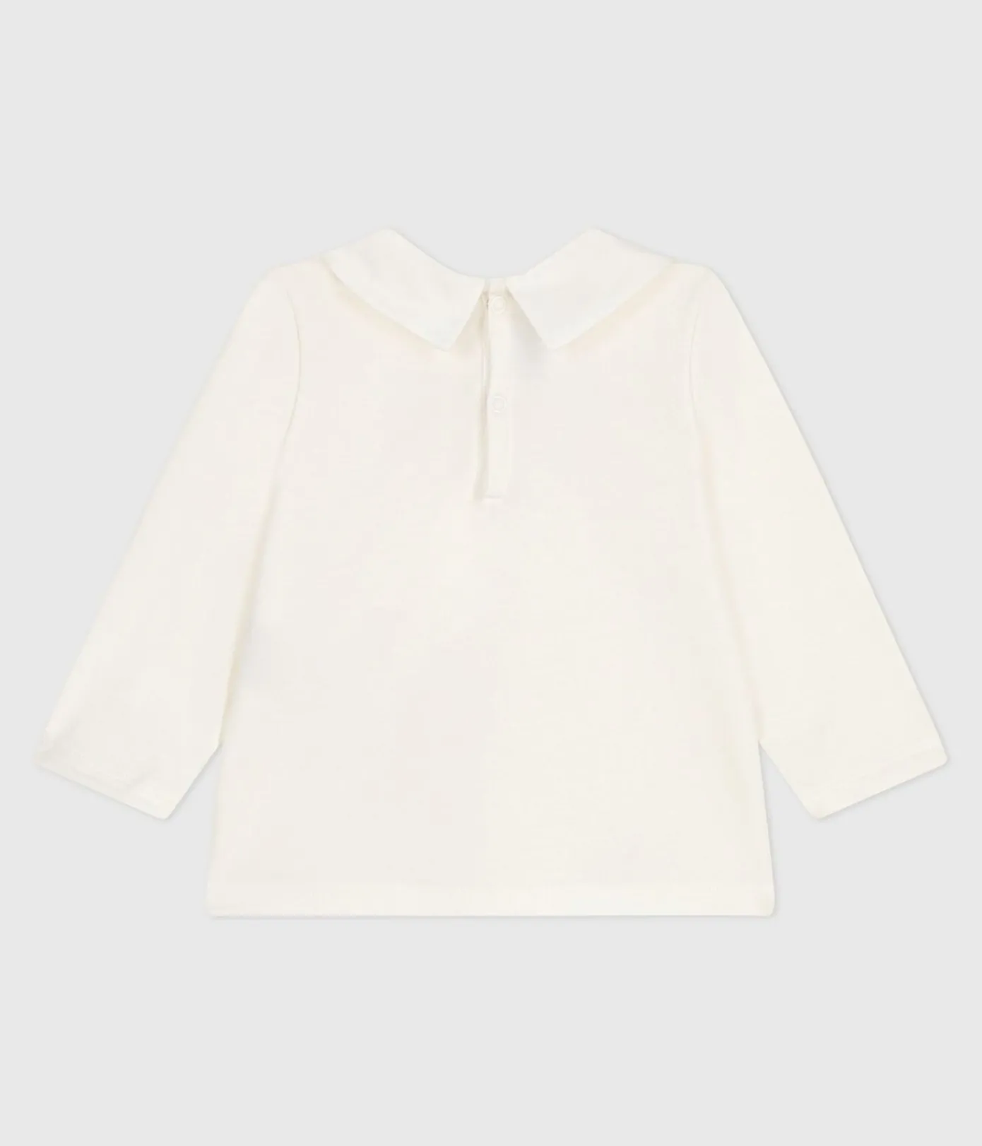 Petit Bateau T-Shirts, Oberteile*Langärmelige Baby-Bluse aus Baumwolle mit besticktem Kragen weiss MARSHMALLOW