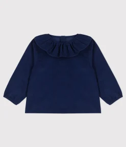 Petit Bateau T-Shirts, Oberteile*Langärmelige Babybluse aus Feincord BLEU FONCE