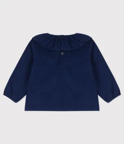 Petit Bateau T-Shirts, Oberteile*Langärmelige Babybluse aus Feincord BLEU FONCE