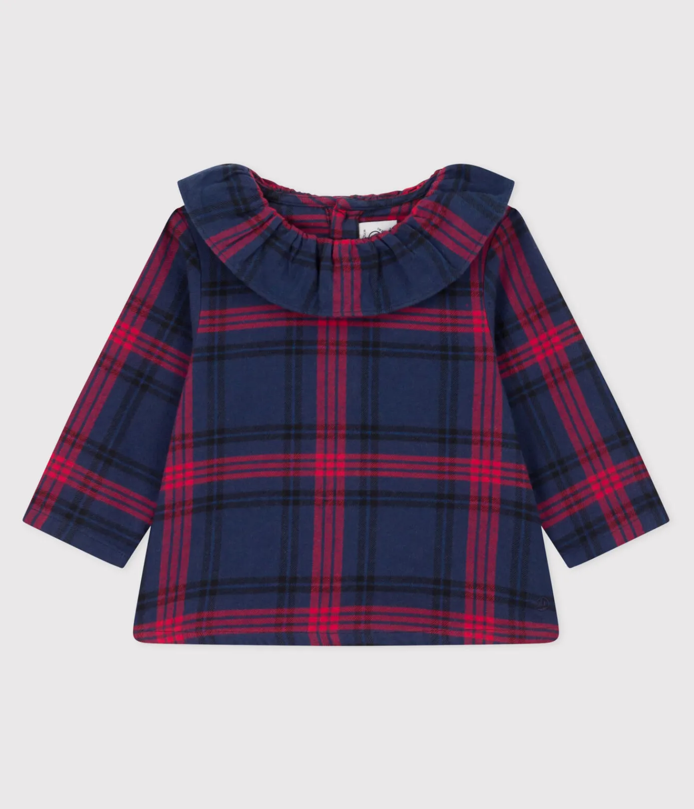 Petit Bateau T-Shirts, Oberteile*Langärmelige Baby-Bluse aus Flanell blau SMOKING/weiss MULTICO
