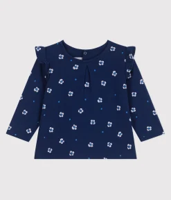 Petit Bateau T-Shirts, Oberteile*Langärmelige Baby-Bluse aus geblümter Baumwolle blau MEDIEVAL/weiss MULTICO