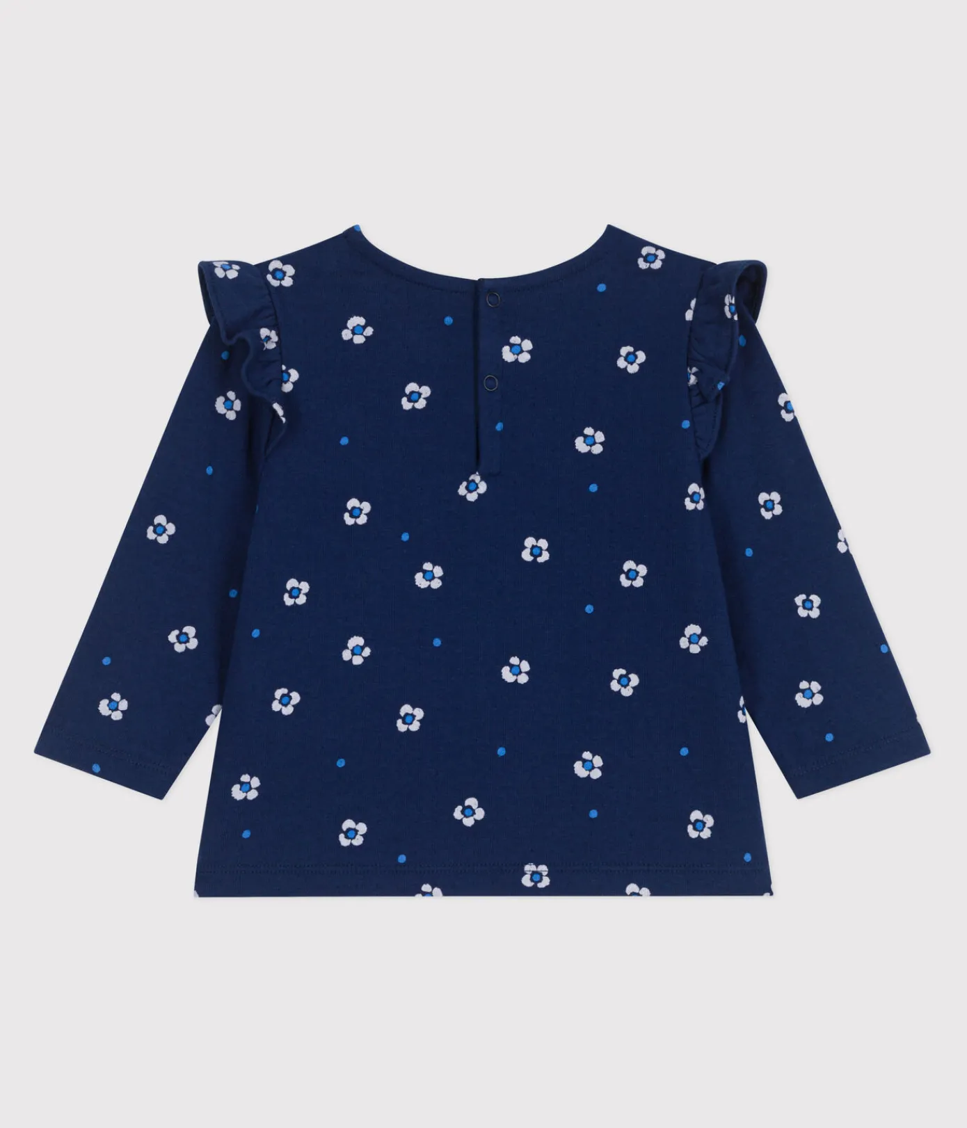 Petit Bateau T-Shirts, Oberteile*Langärmelige Baby-Bluse aus geblümter Baumwolle blau MEDIEVAL/weiss MULTICO
