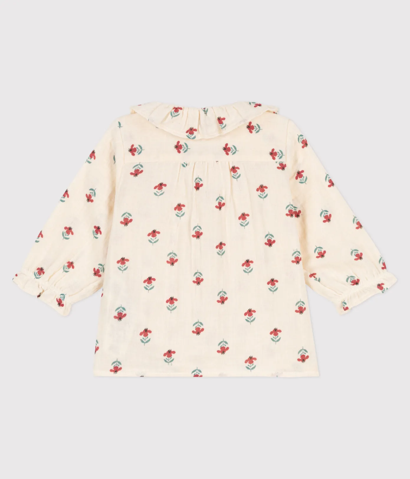 Petit Bateau T-Shirts, Oberteile|Newborn*Langärmelige Babybluse aus Musselin-Stoff weiss AVALANCHE/ MULTICO