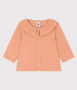 Petit Bateau T-Shirts, Oberteile*Langärmelige Babybluse aus Musselin-Stoff rosa SIENNA