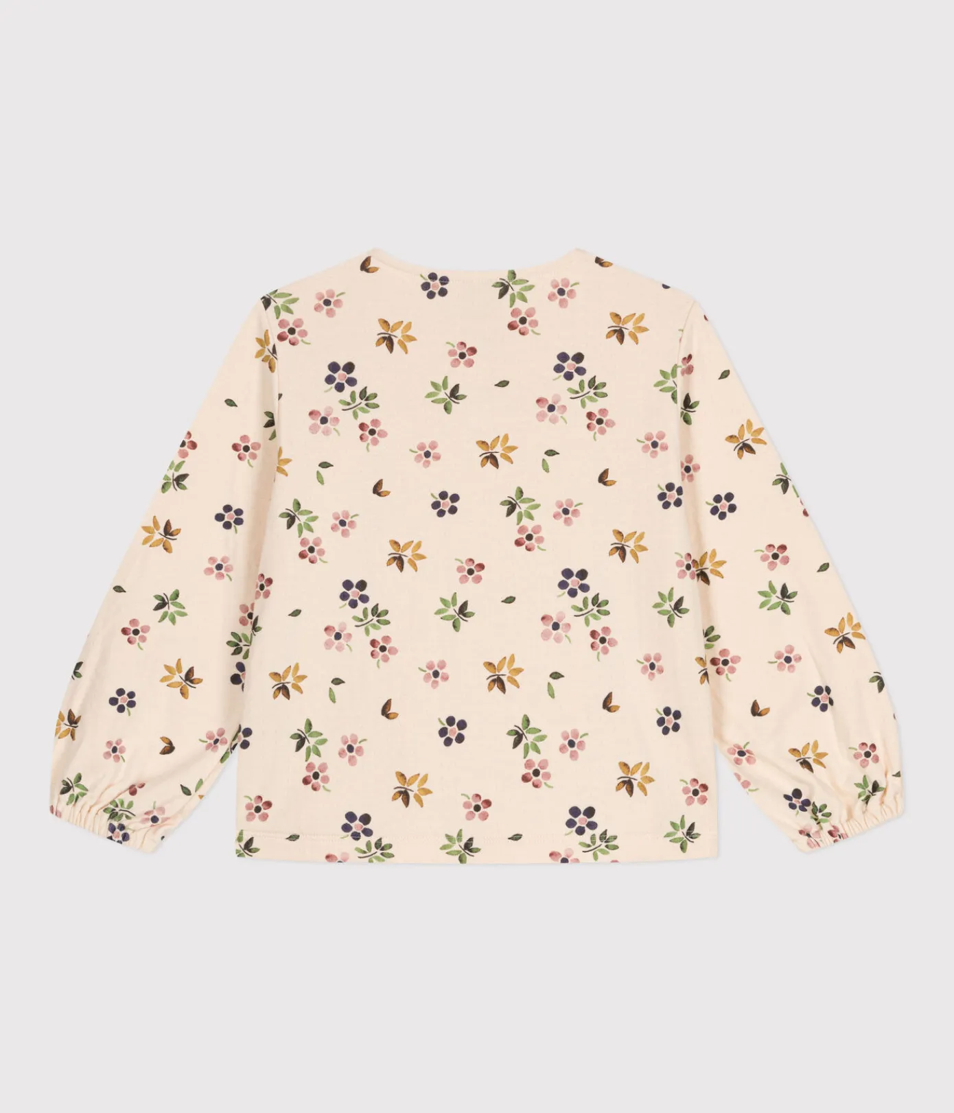 Petit Bateau T-Shirts, Tops, Oberteile*Langärmelige Kinder-Bluse aus Doppeljersey für Mädchen weiss AVALANCHE/ MULTICO