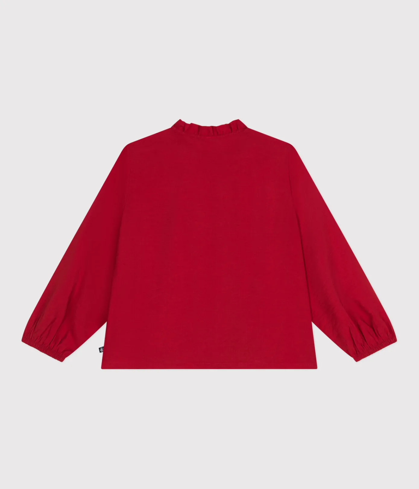 Petit Bateau T-Shirts, Tops, Oberteile*Langärmelige Kinder-Bluse aus Leinenstoff für Mädchen ROT AURORA