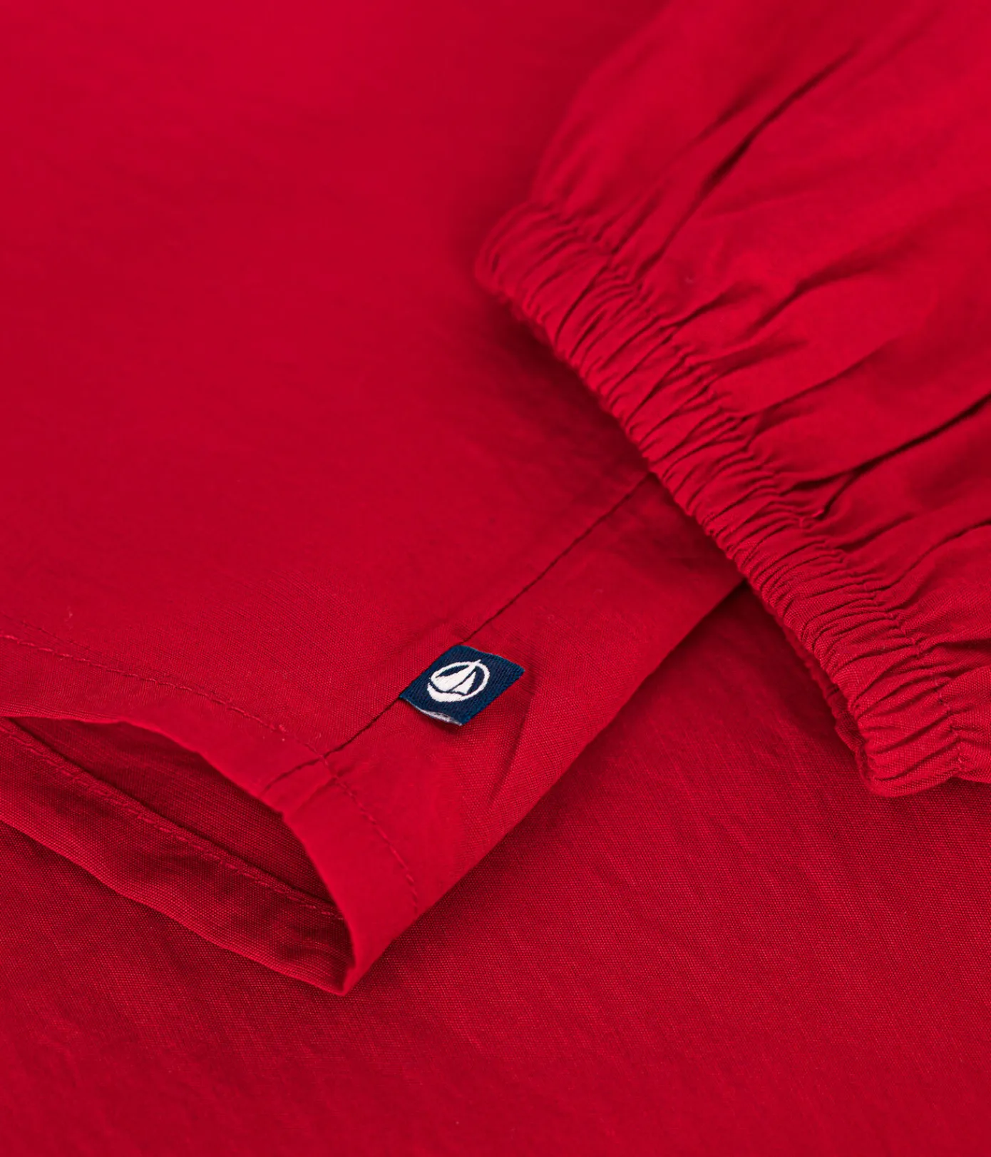 Petit Bateau T-Shirts, Tops, Oberteile*Langärmelige Kinder-Bluse aus Leinenstoff für Mädchen ROT AURORA
