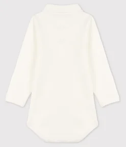 Petit Bateau T-Shirts, Oberteile*Langärmeliger Baby-Body aus Baumwolle mit Polokragen weiss MARSHMALLOW