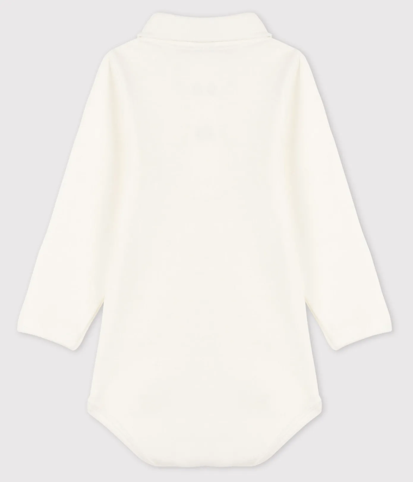 Petit Bateau T-Shirts, Oberteile*Langärmeliger Baby-Body aus Baumwolle mit Polokragen weiss MARSHMALLOW