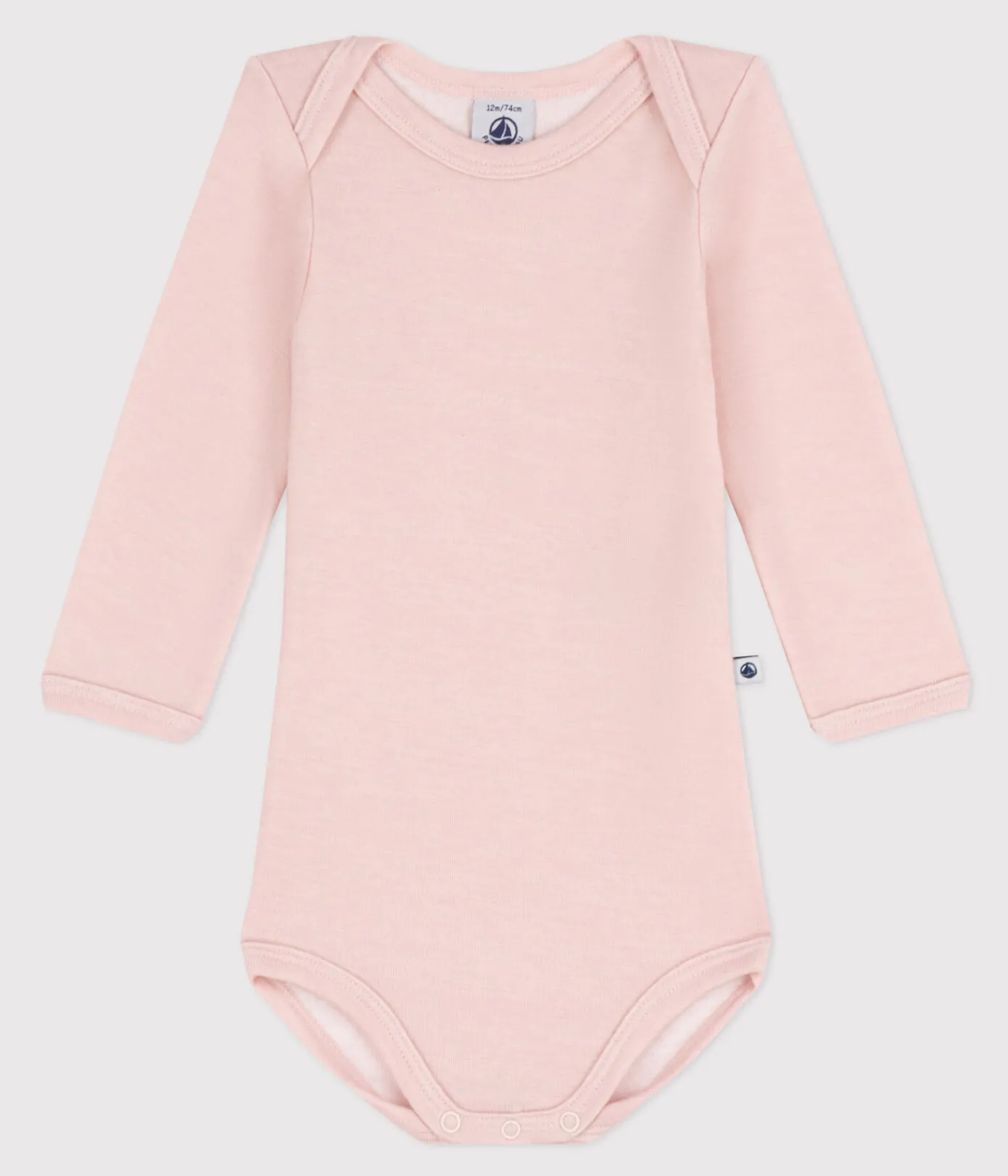 Petit Bateau Bodys*Langärmeliger Baby-Body aus Wolle und Baumwolle rosa SALINE