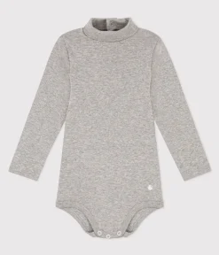 Petit Bateau T-Shirts, Oberteile*Langärmeliger Baby-Body aus Baumwolle mit Rollkragen grau CHATON CHINE