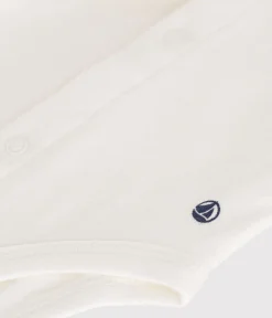 Petit Bateau T-Shirts, Oberteile|Newborn*Langärmeliger Baby-Body aus Baumwolle mit Kragen weiss MARSHMALLOW