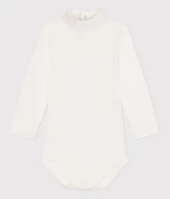 Petit Bateau T-Shirts, Oberteile*Langärmeliger Baby-Body aus Baumwolle mit Rollkragen weiss MARSHMALLOW