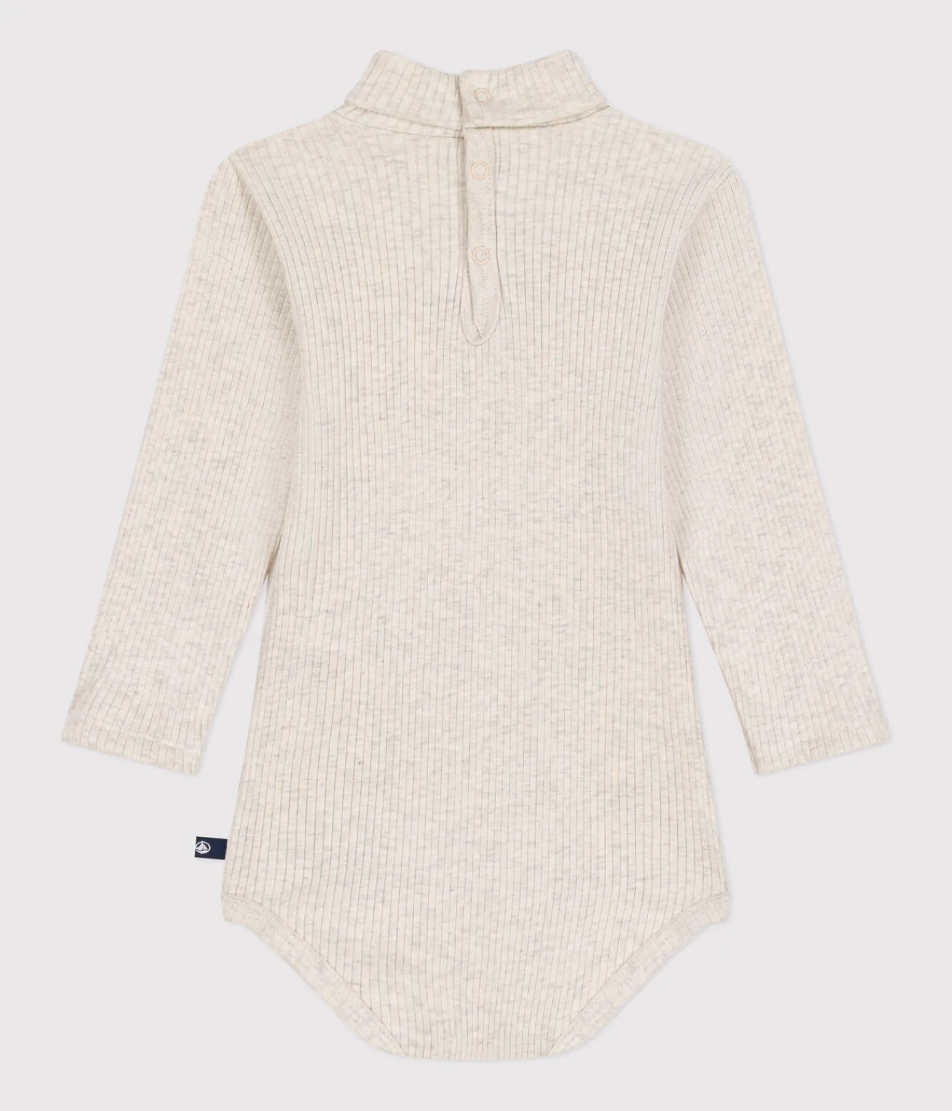 Petit Bateau T-Shirts, Oberteile*Langärmeliger Body mit Rollkragen aus Baumwolle für Babys beige MONTELIMAR CHINE