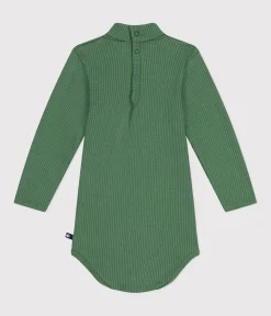 Petit Bateau T-Shirts, Oberteile*Langärmeliger Body mit Rollkragen aus Baumwolle für Babys grün PALMERAIE