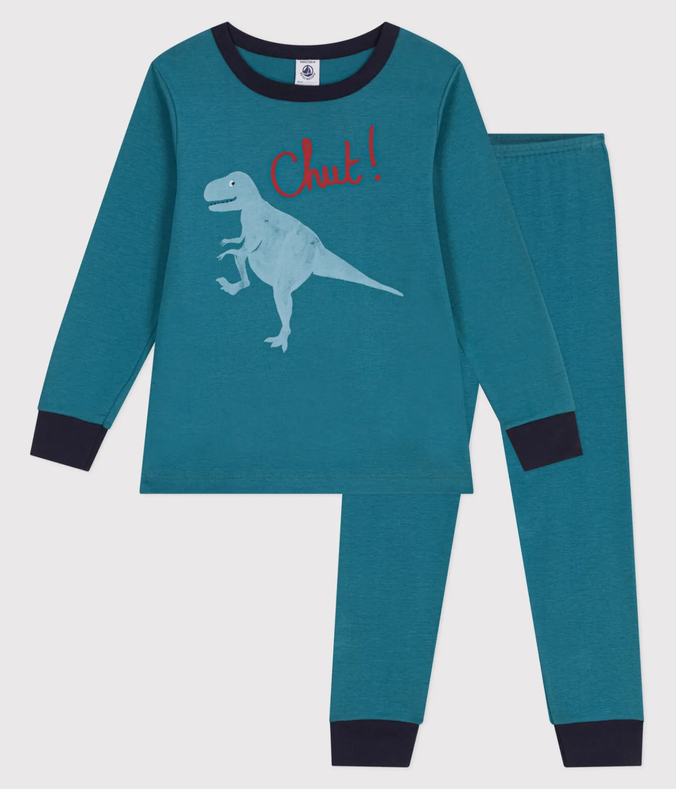 Petit Bateau Schlafanzüge, Pyjamas*Langärmeliger Kinder-Pyjama aus Baumwolle mit Dinos grün DRAGONFLY