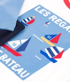 Petit Bateau Schlafanzüge, Pyjamas*Langärmeliger Kinder-Pyjama aus Baumwolle blau SMOKING/weiss MULTICO