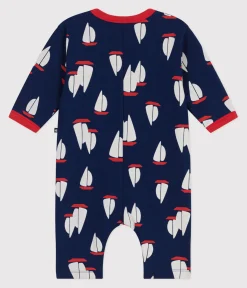 Petit Bateau Sets, Overalls & Latzhosen*Langärmeliger Strampler aus Baumwolle mit Schiffchenmuster blau MEDIEVAL/weiss MULTICO