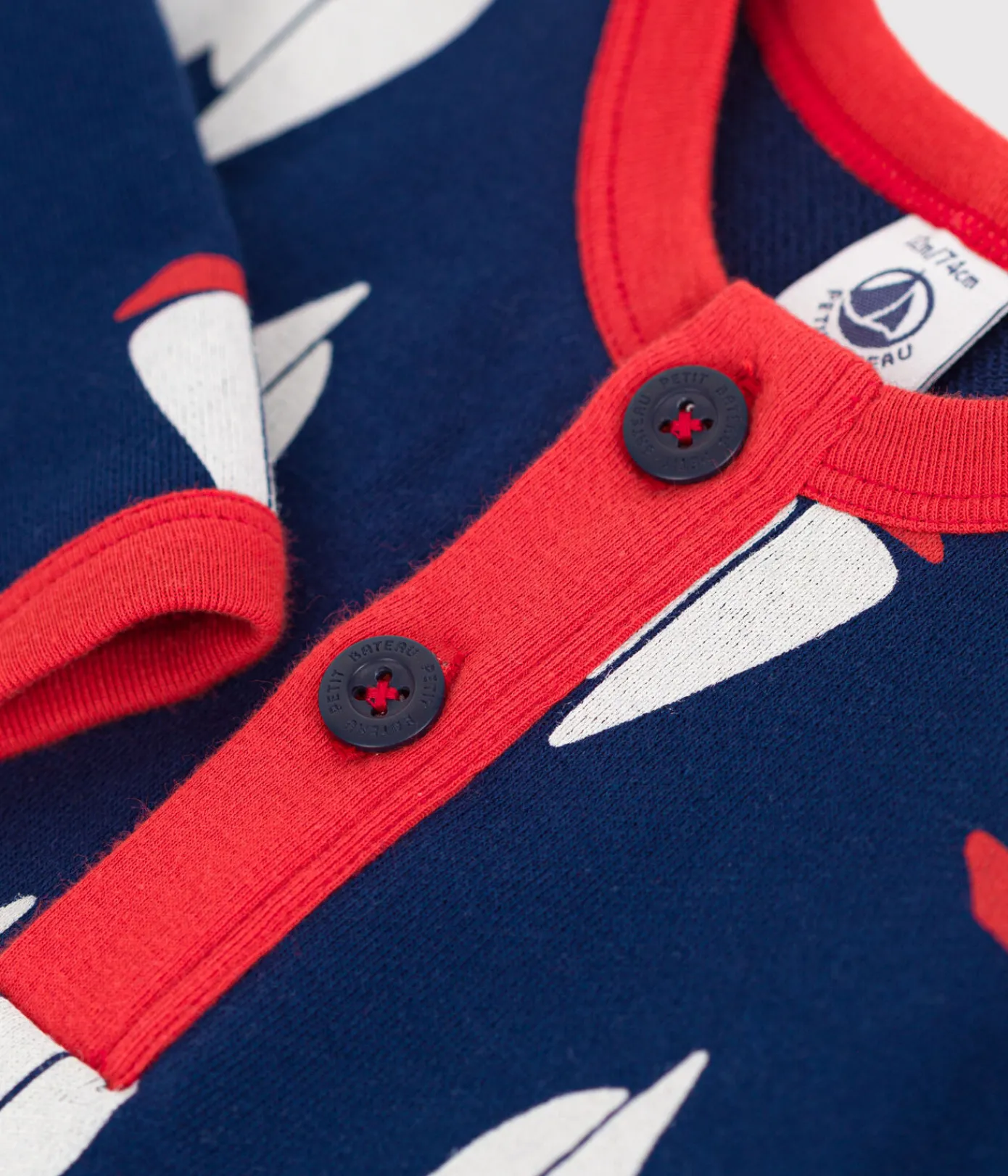 Petit Bateau Sets, Overalls & Latzhosen*Langärmeliger Strampler aus Baumwolle mit Schiffchenmuster blau MEDIEVAL/weiss MULTICO