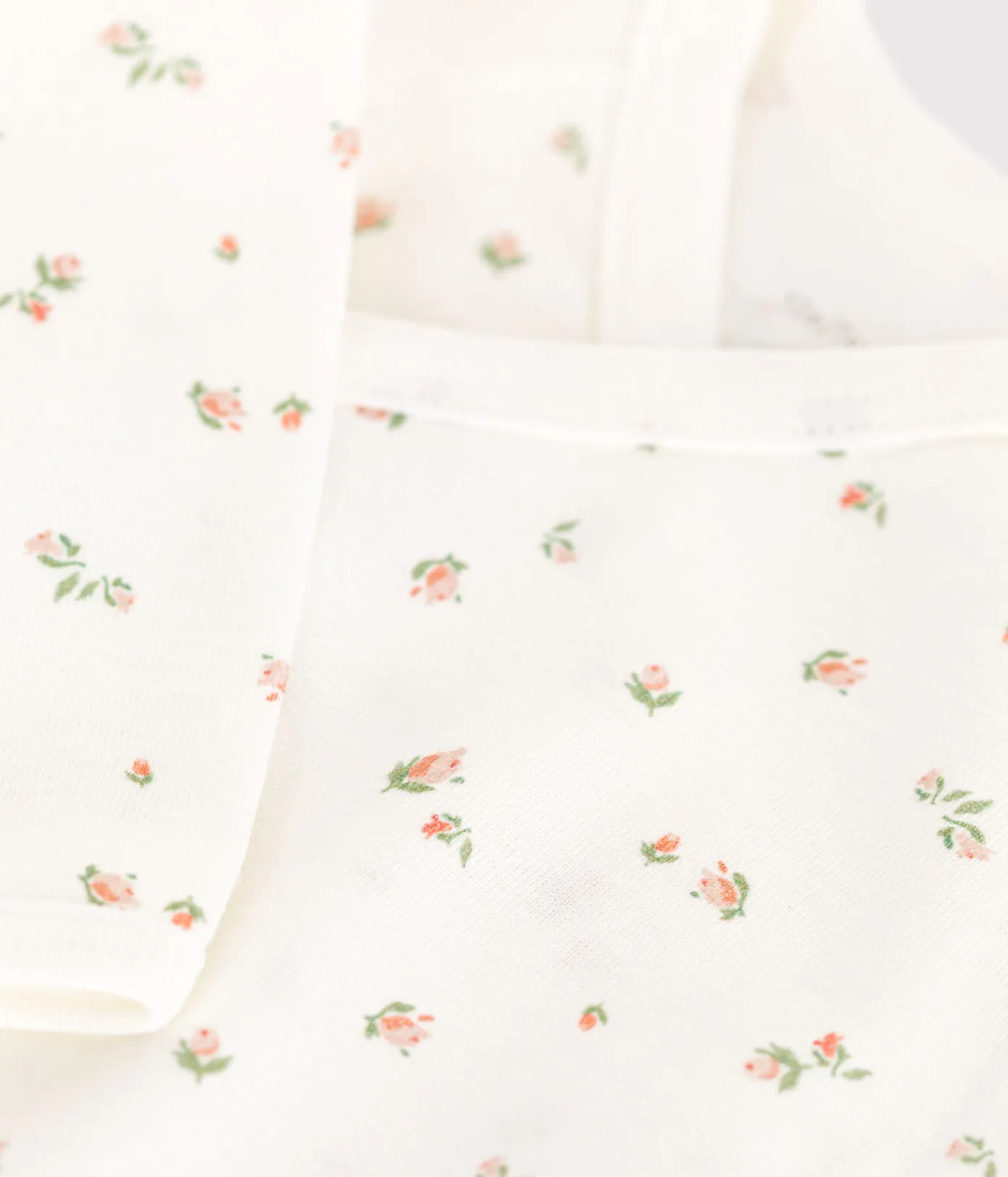 Petit Bateau Bodys|Newborn*Langärmeliger Wickelbody aus Baumwolle weiss MARSHMALLOW/ SALINE