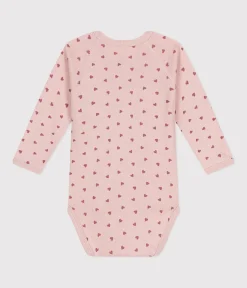 Petit Bateau Bodys|Newborn*Langärmeliger Wickelbody aus Baumwolle rosa SALINE/ ROSEWOOD