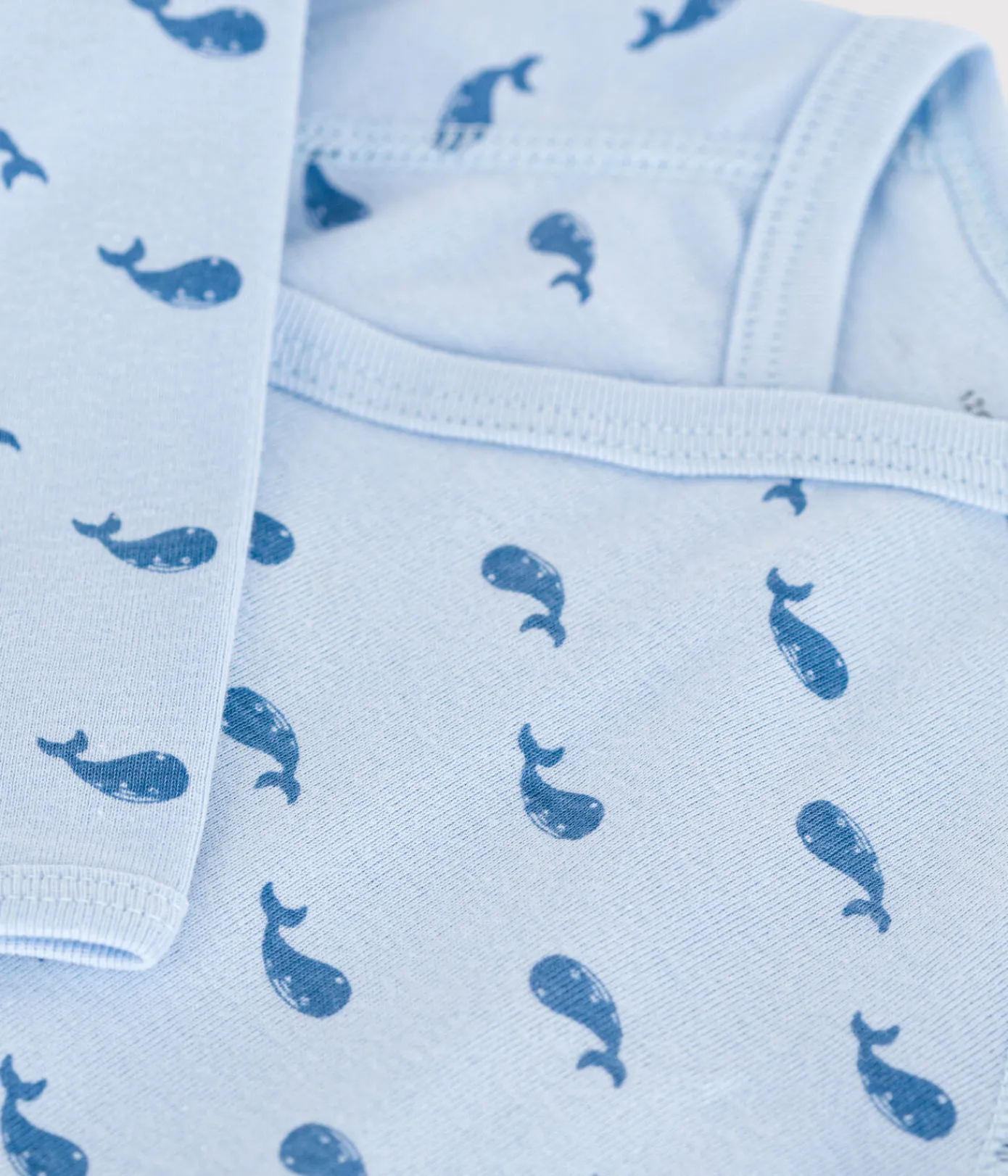 Petit Bateau Bodys|Newborn*Langärmeliger Wickelbody aus Baumwolle blau TOUDOU/ ALASKA