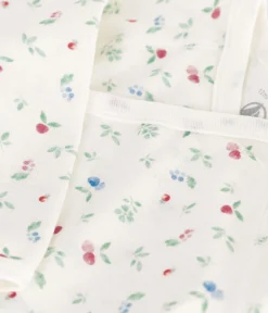 Petit Bateau Bodys|Newborn*Langärmeliger Wickelbody aus Baumwolle weiss MARSHMALLOW/weiss MULTICO