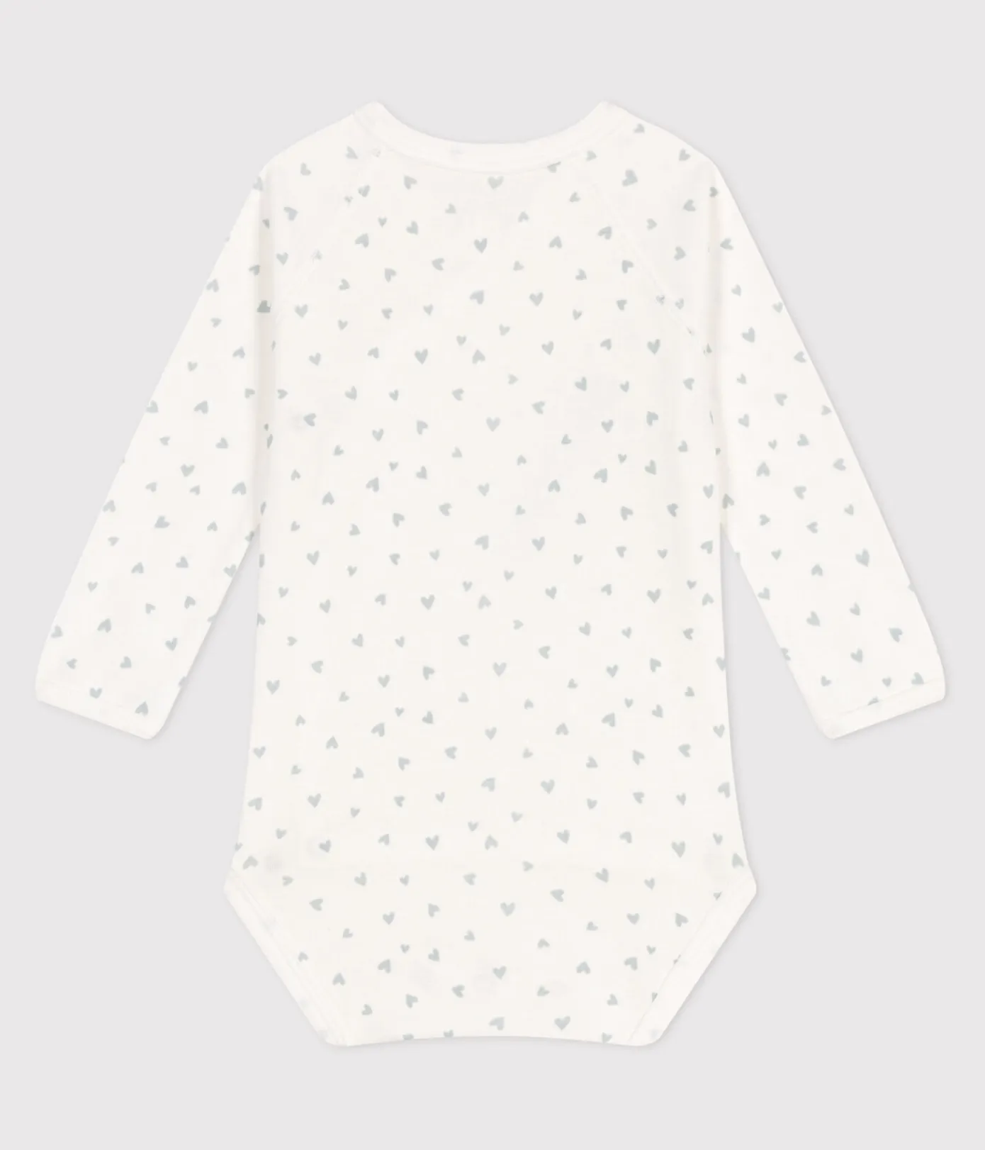 Petit Bateau Bodys|Newborn*Langärmeliger Wickelbody aus Baumwolle blau MARSHMALLOW/weiss GOMME