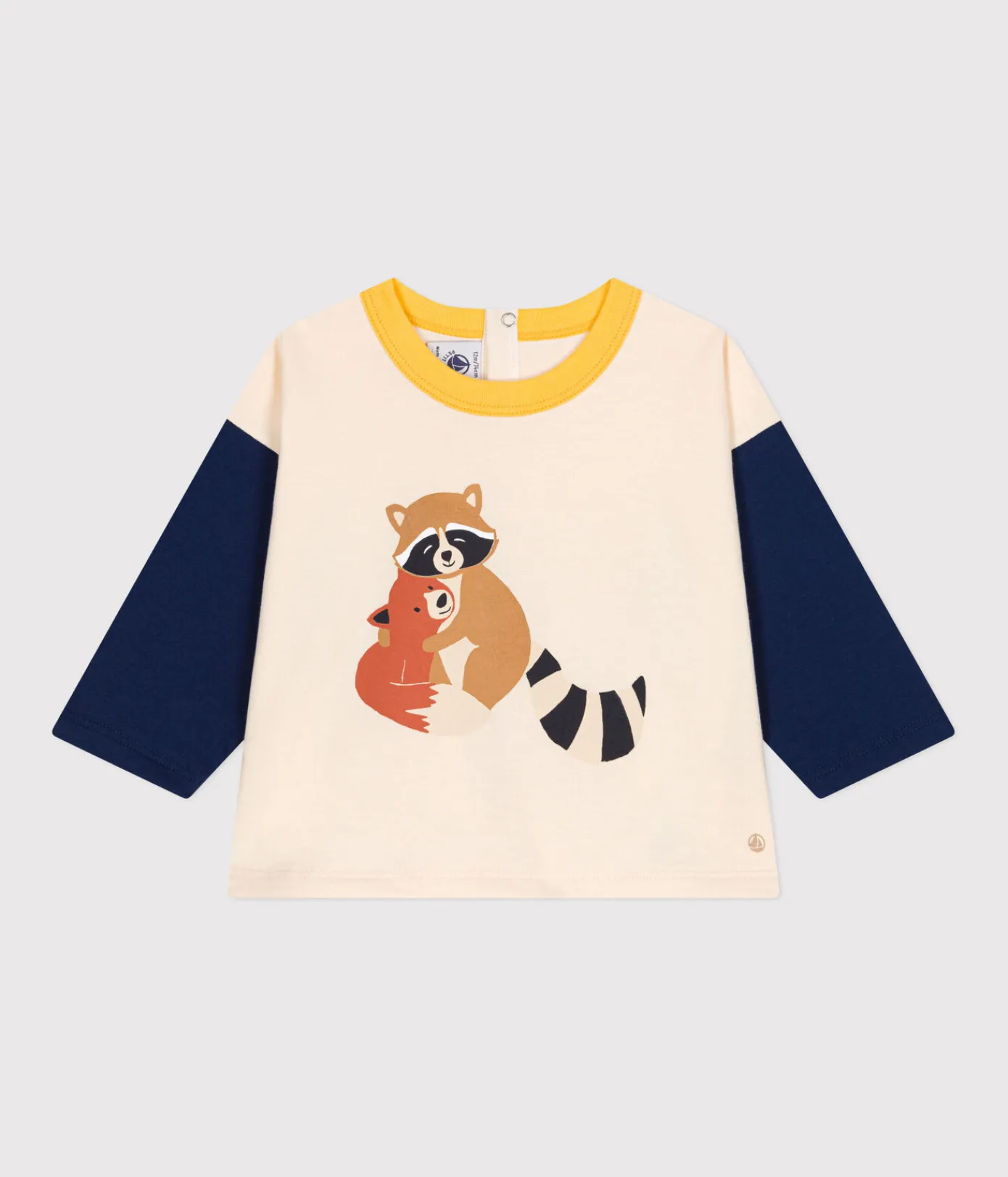 Petit Bateau T-Shirts, Oberteile*Langärmeliges Baby T-Shirt aus feinem Jersey weiss AVALANCHE/ MEDIEVAL