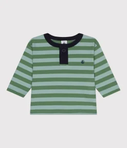 Petit Bateau T-Shirts, Oberteile*Langärmeliges Baby T-Shirt aus feinem Jersey grün PALMERAIE/ PAUL
