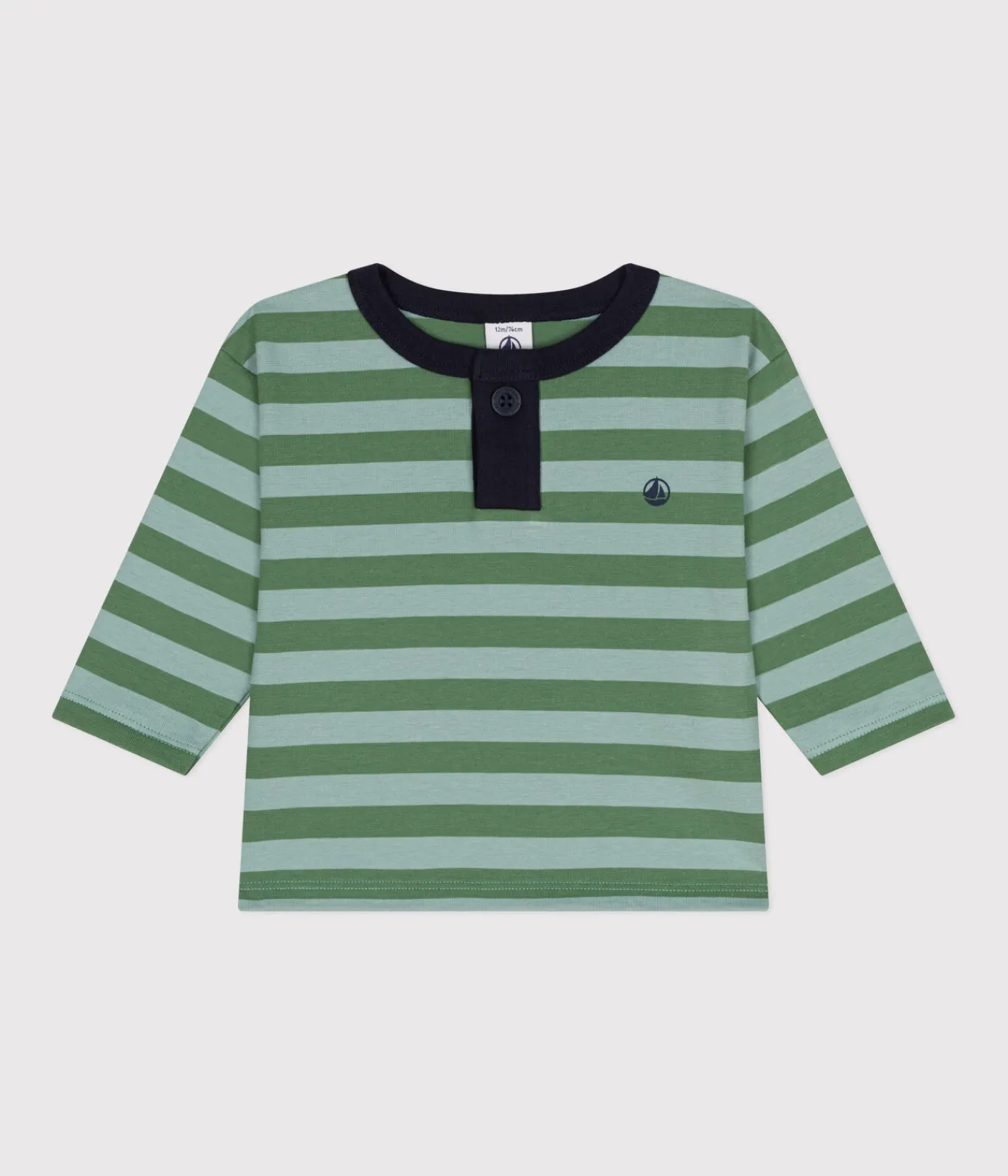 Petit Bateau T-Shirts, Oberteile*Langärmeliges Baby T-Shirt aus feinem Jersey grün PALMERAIE/ PAUL
