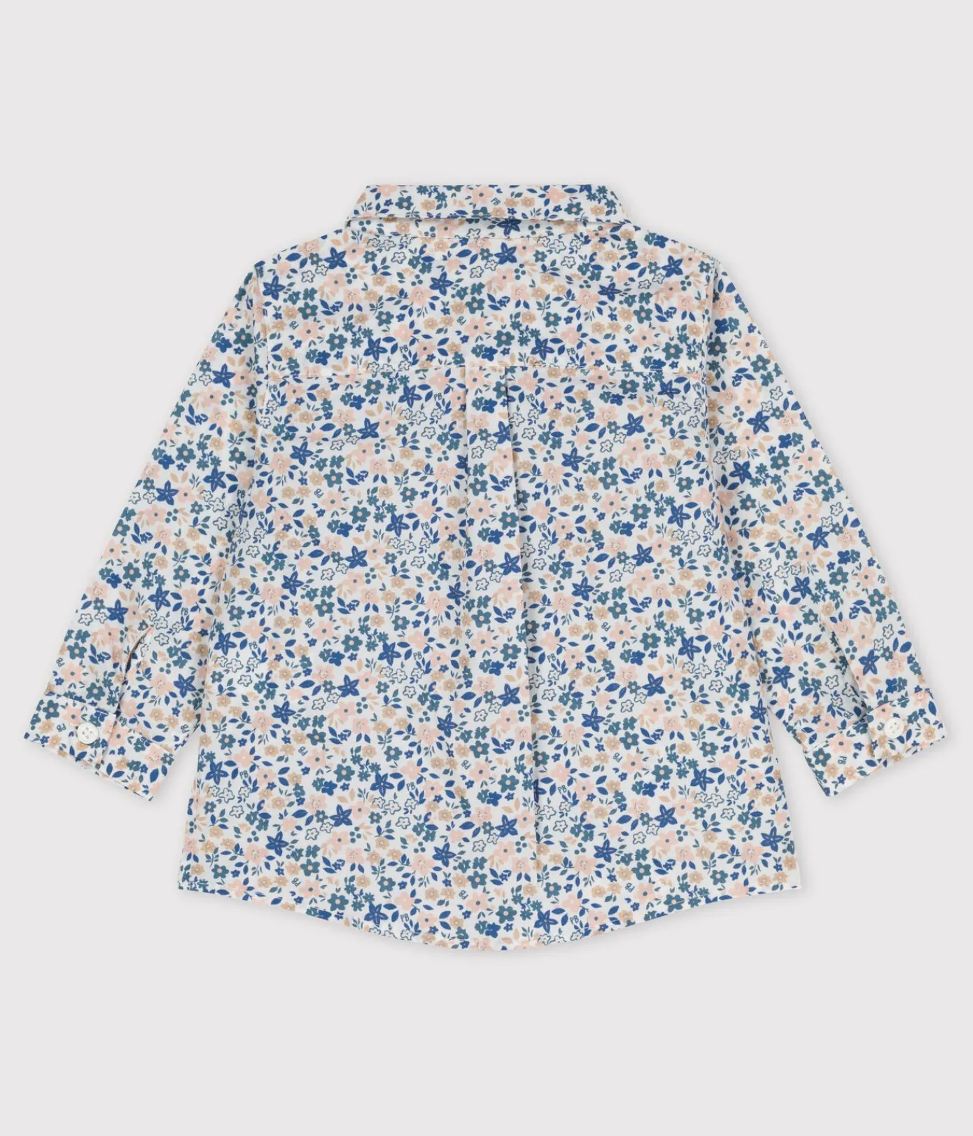 Petit Bateau T-Shirts, Oberteile*Langärmeliges Babyhemd aus Popeline mit Blumenmuster weiss ECUME/weiss MULTICO