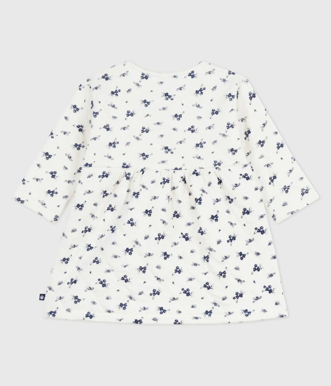 Petit Bateau Kleider*Langärmeliges Baby-Kleid aus Baumwolle mit Blumenmuster blau MILK/ SOIR