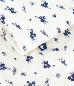 Petit Bateau Kleider*Langärmeliges Baby-Kleid aus Baumwolle mit Blumenmuster blau MILK/ SOIR