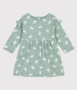 Petit Bateau Kleider*Langärmeliges Babykleid aus bedrucktem Doppeljersey PAUL/ MULTICO