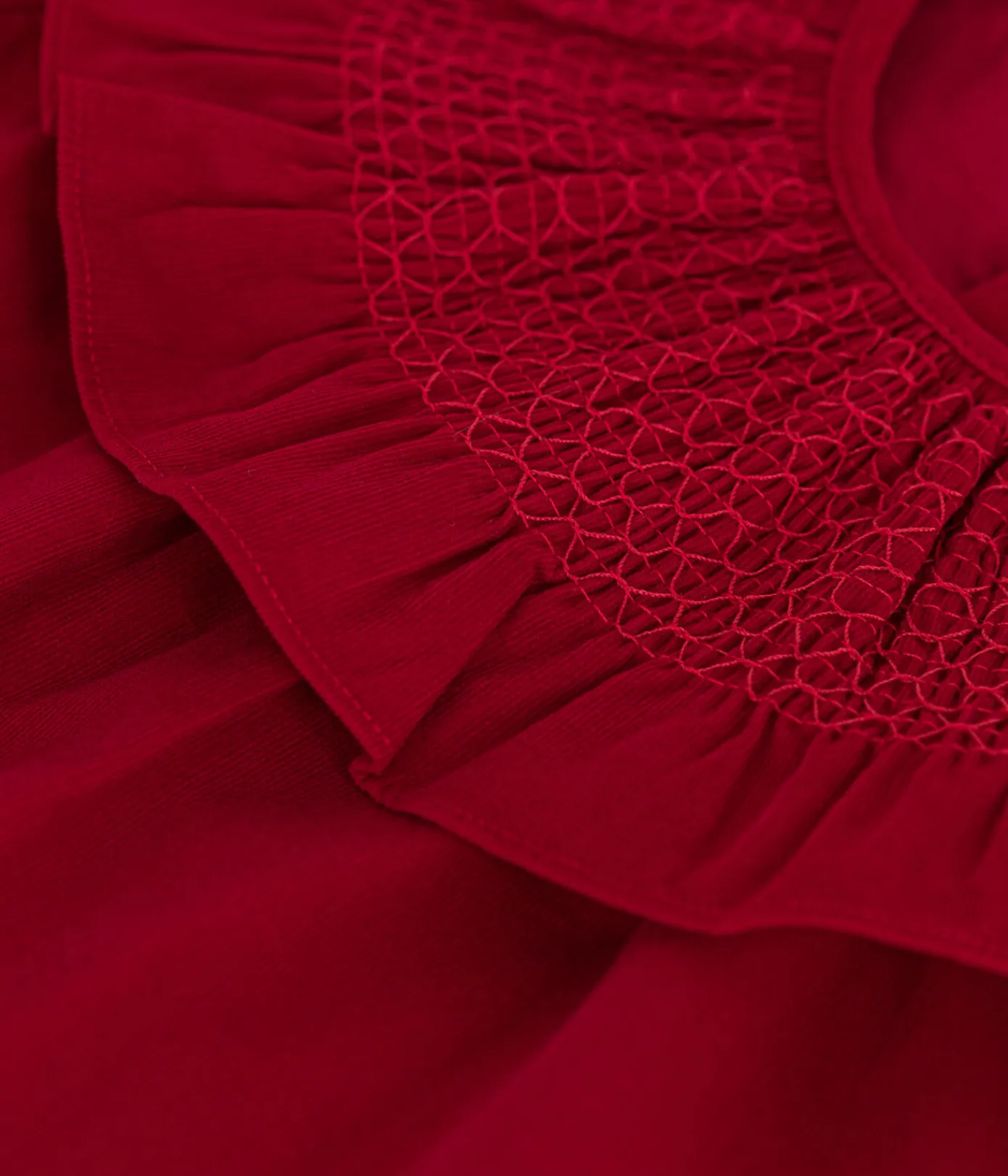 Petit Bateau Kleider*Langärmeliges Babykleid aus Feincord ROT