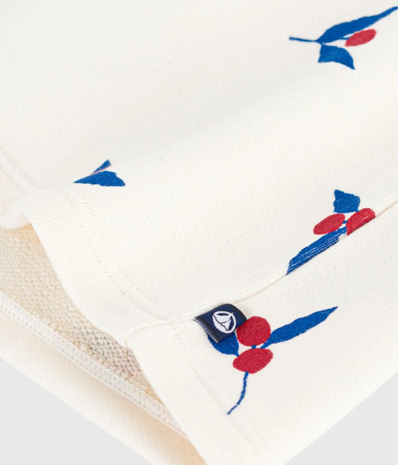 Petit Bateau Kleider*Langärmeliges Baby-Kleid aus Baumwolle mit Beeren-Motiv MILK/ MULTICO