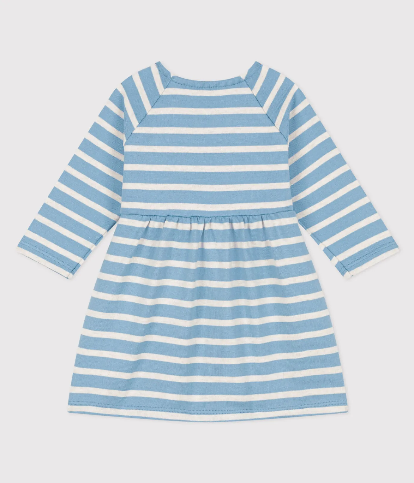 Petit Bateau Kleider*Langärmeliges Baby-Kleid aus gestreiftem Jersey AZUL/ MONTELIMAR